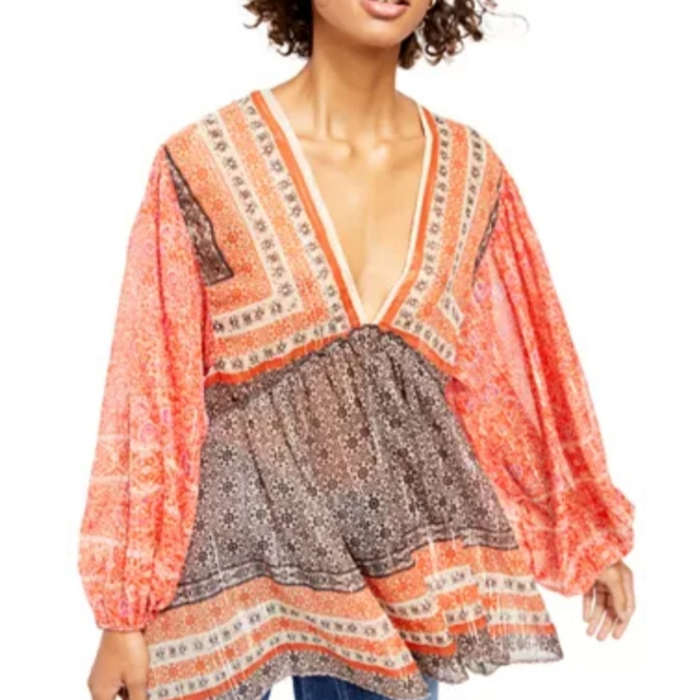 FREE PEOPLE ALIYAH BLOUSE SIZE SMALL